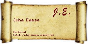 Juha Emese névjegykártya